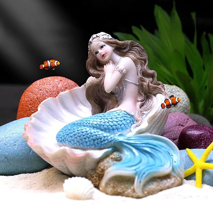 海のお月様 人魚姫 インテリア マーメイド シーグラスアート アクアリウム 置物 ba227af602b9d1edacca360cbc8cb6
